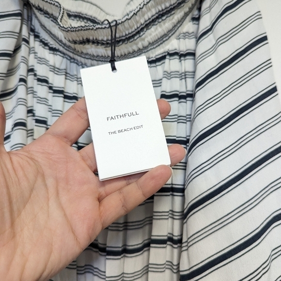 Faithfull the Brand Striped Maxi Dress - Black and White - Picture 7 of 12